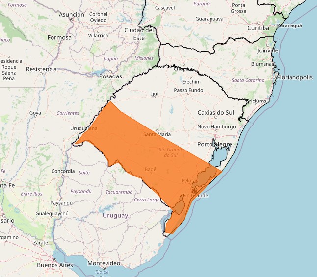 Alerta de tempestade para o Rio Grande do Sul