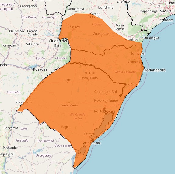 Metade do Paraná está sob alerta de perigo emitido pelo INMET