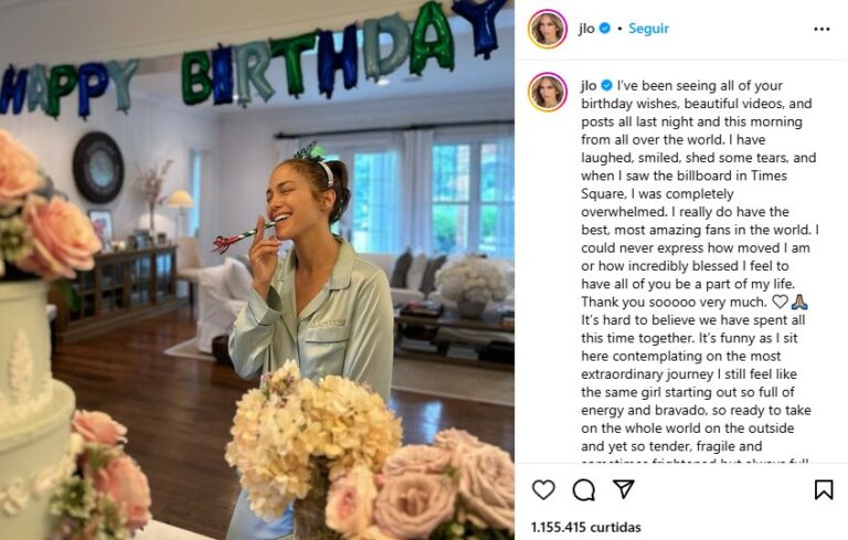 Jennifer Lopes completa 55 anos e agradece aos fãs