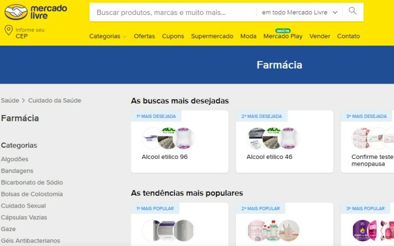 Mercado online de medicamentos cresce no Brasil com a entrada do Mercado Livre