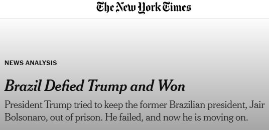The New York Times: O Brasil desafiou Trump e venceu